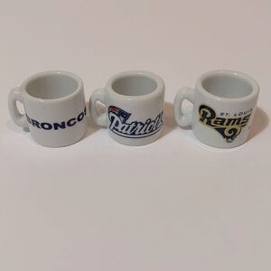 NFL 3 Mini Cups Bundle, Rams, Bronco, Patriots